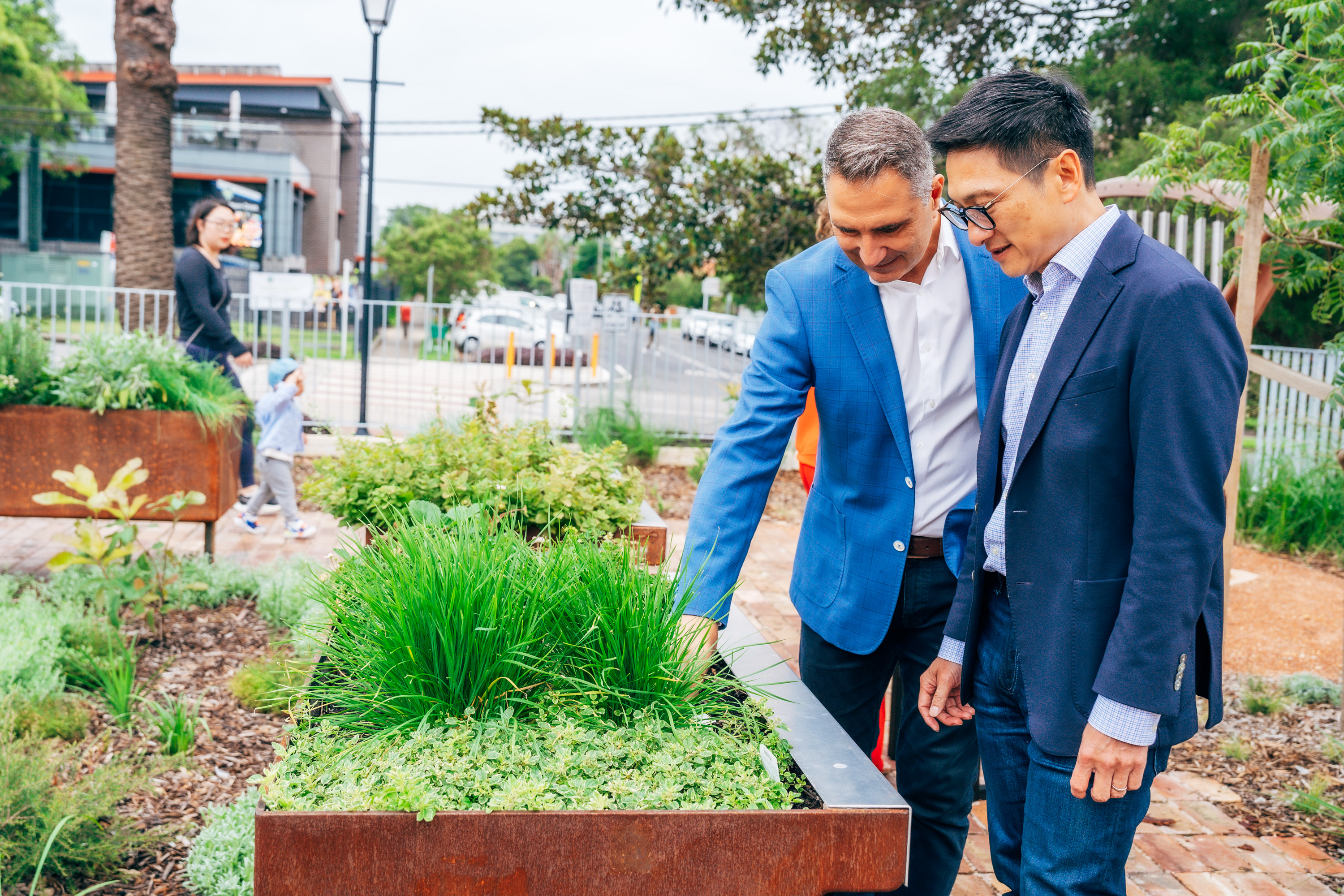 Mayor and MP in sensory garden