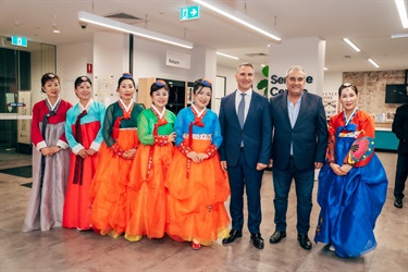 Mayor Faker and Councillor Mannah with Korean Traditional Drum and Dance Ensemble