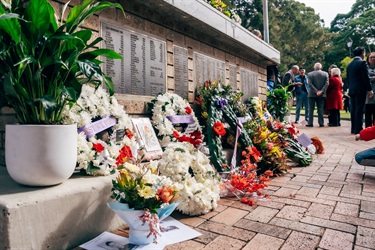 Wreaths laid on Burwood Park Sandakan Memorial